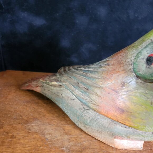 Vintage Hand carved Wooden Barn Owl ~adorable! - Picture 4 of 6